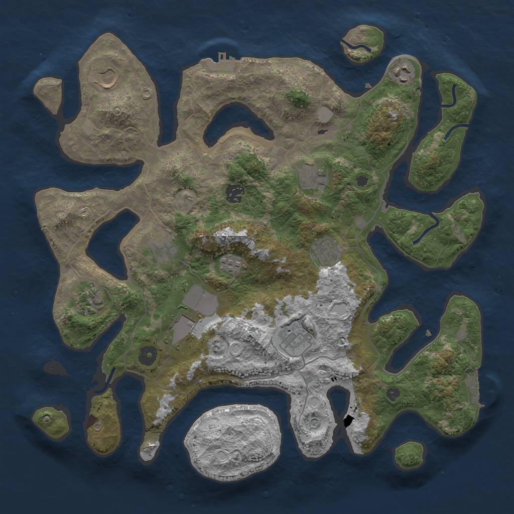 Rust Map: Procedural Map, Size: 4000, Seed: 623856, 18 Monuments