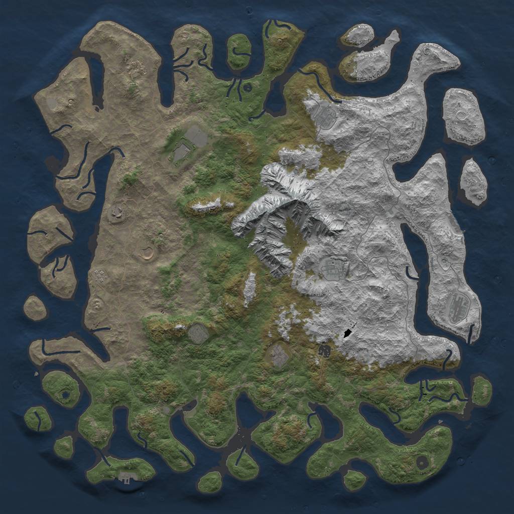 Rust Map: Procedural Map, Size: 6000, Seed: 68399440, 19 Monuments