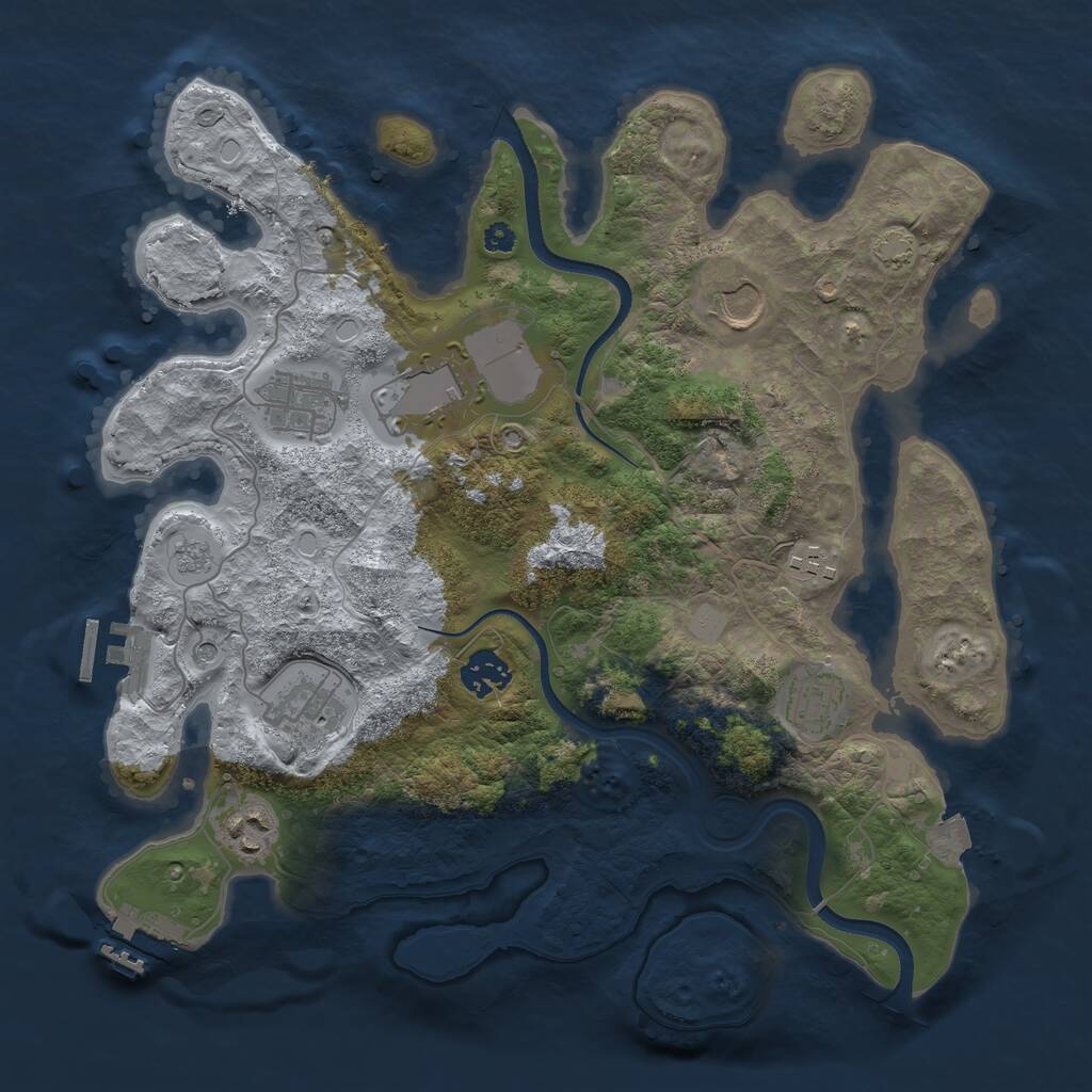 Rust Map: Procedural Map, Size: 3500, Seed: 921001, 14 Monuments