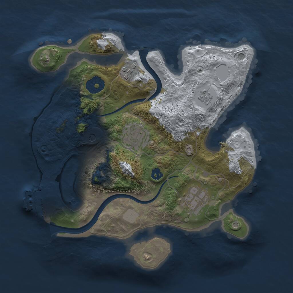 Rust Map: Procedural Map, Size: 2500, Seed: 1458502099, 7 Monuments