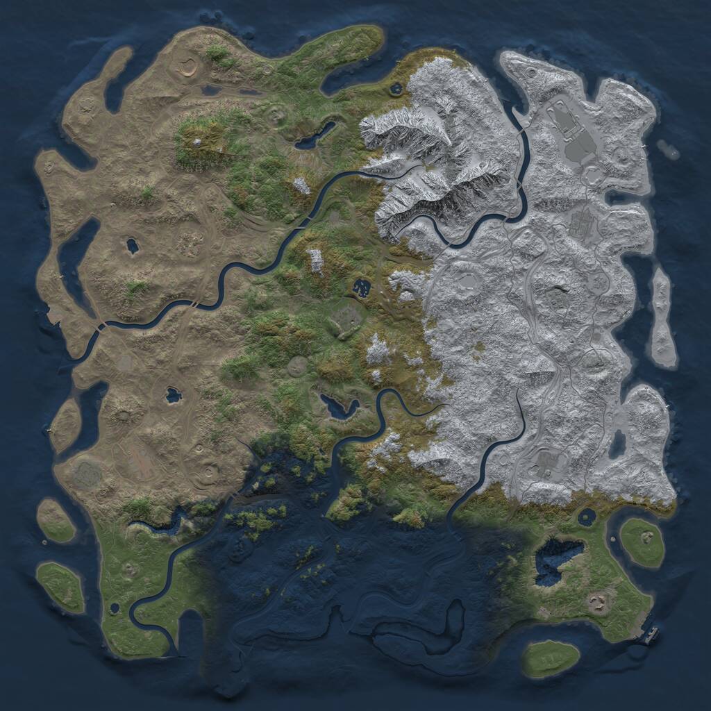 Rust Map: Procedural Map, Size: 6000, Seed: 3105769, 17 Monuments