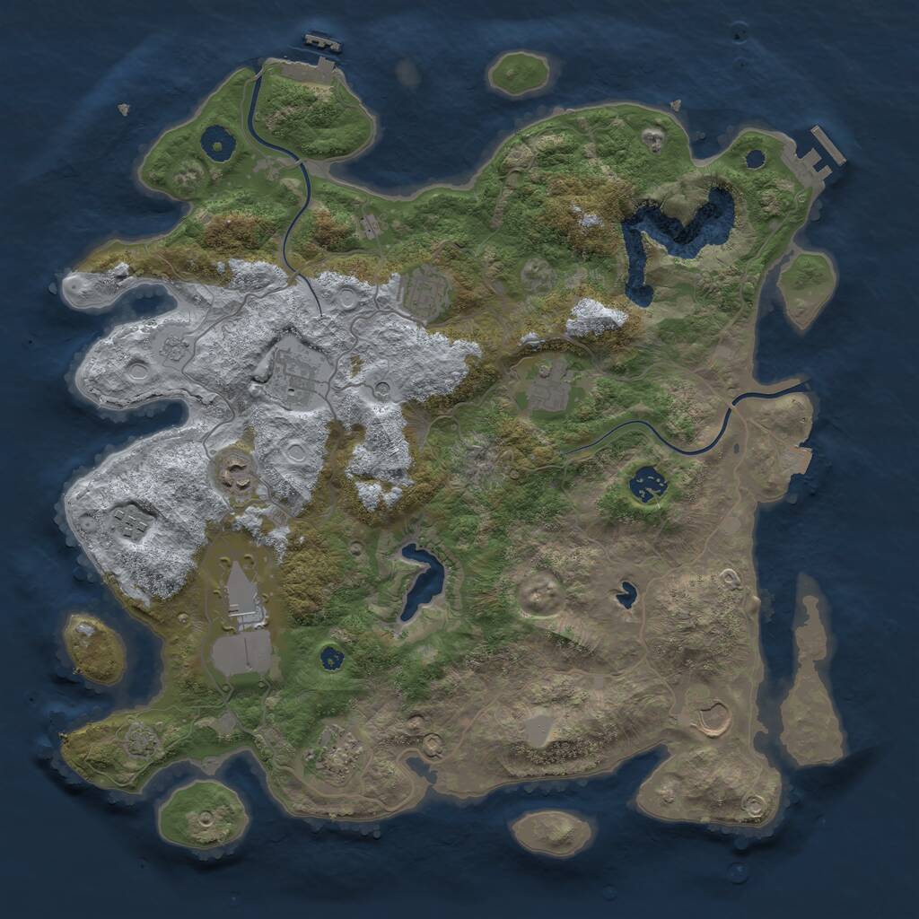 Rust Map: Procedural Map, Size: 4000, Seed: 1324, 15 Monuments