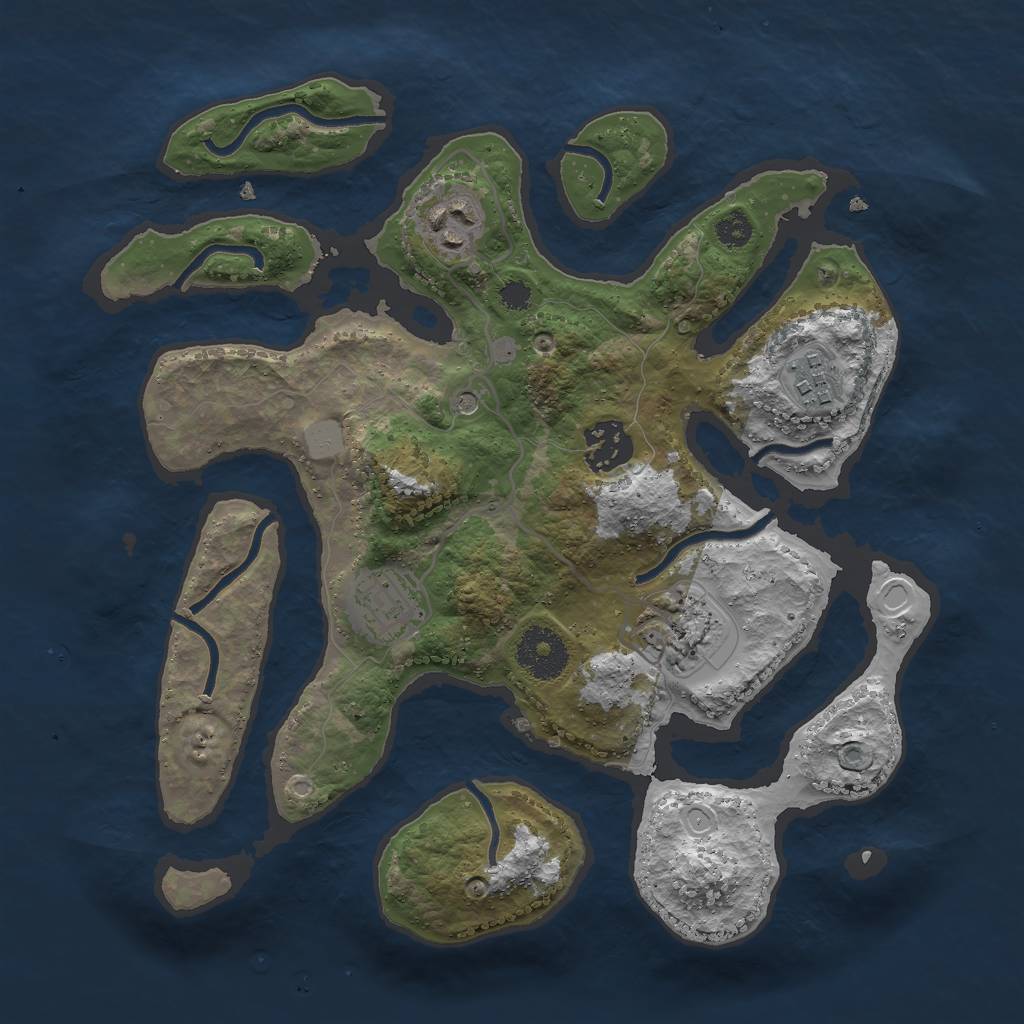 Rust Map: Procedural Map, Size: 3000, Seed: 1594153143, 11 Monuments