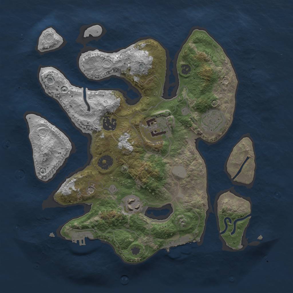 Rust Map: Procedural Map, Size: 3000, Seed: 103046709, 12 Monuments