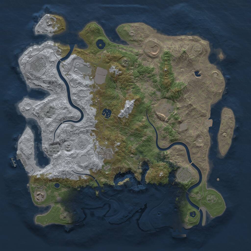 Rust Map: Procedural Map, Size: 4000, Seed: 418085, 15 Monuments
