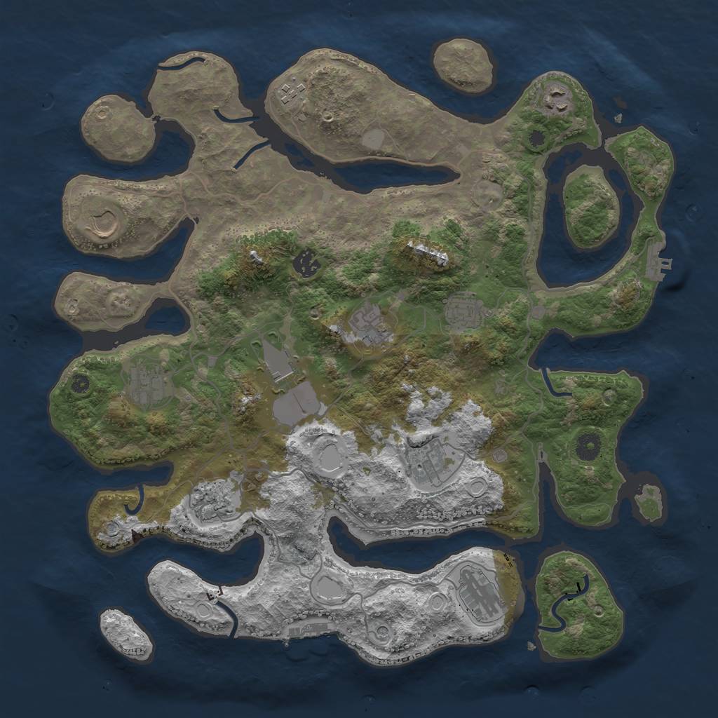 Rust Map: Procedural Map, Size: 4000, Seed: 404463848, 19 Monuments