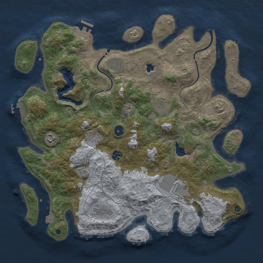Rust Map: Procedural Map, Size: 4000, Seed: 4567856, 14 Monuments