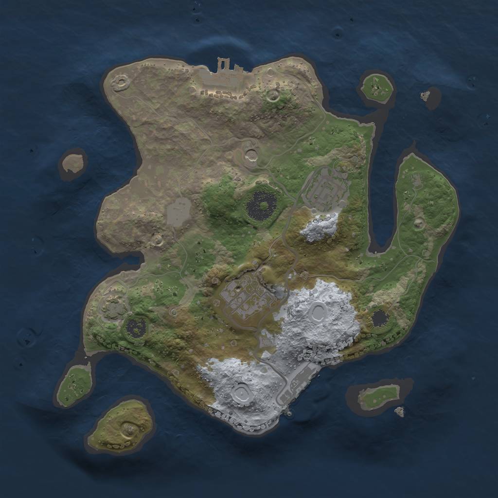 Rust Map: Procedural Map, Size: 2500, Seed: 831119137, 9 Monuments