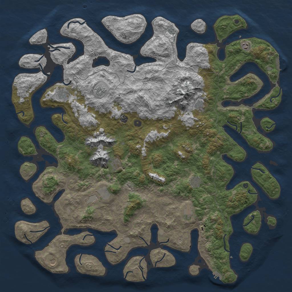 Rust Map: Procedural Map, Size: 6000, Seed: 230122022, 19 Monuments