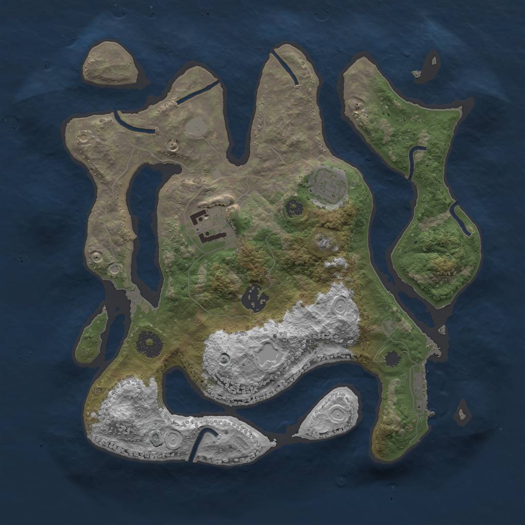 Rust Map: Procedural Map, Size: 3000, Seed: 822842, 9 Monuments