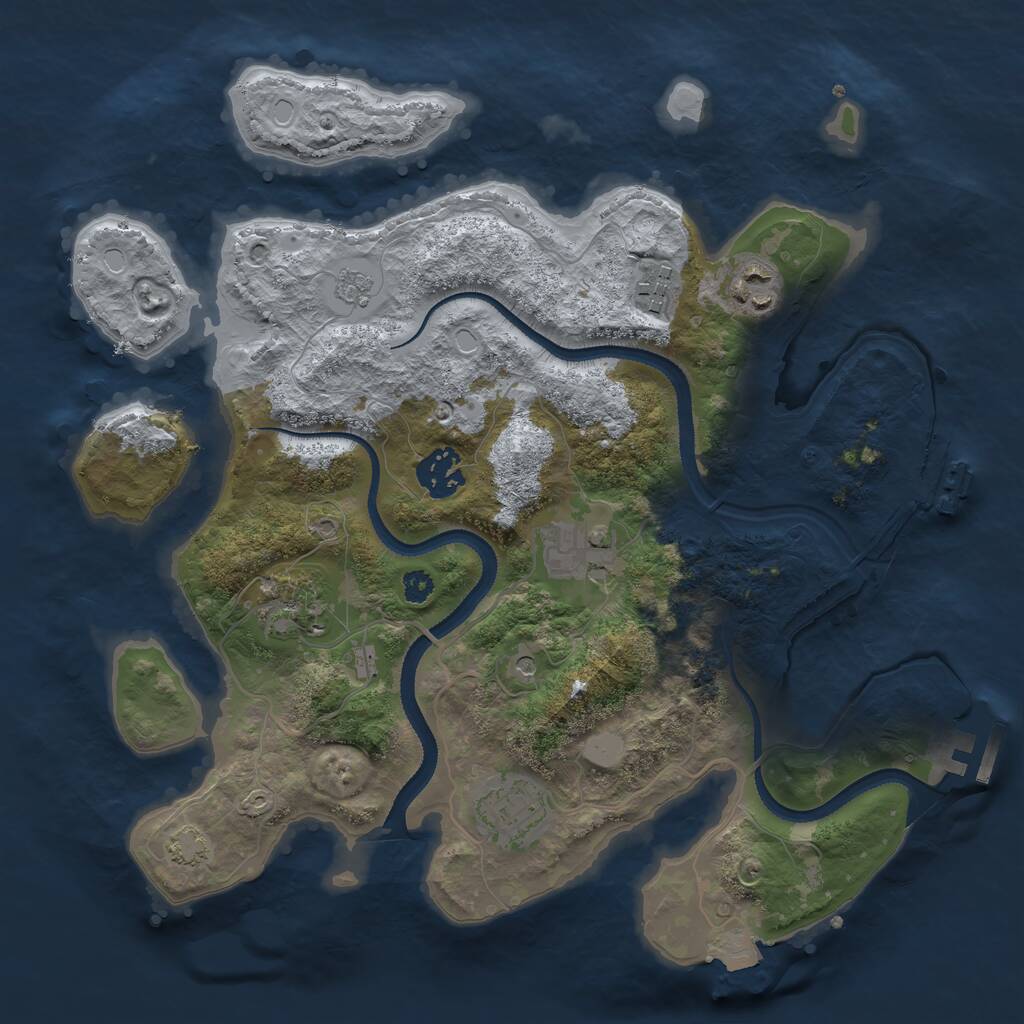 Rust Map: Procedural Map, Size: 3200, Seed: 72617718, 12 Monuments