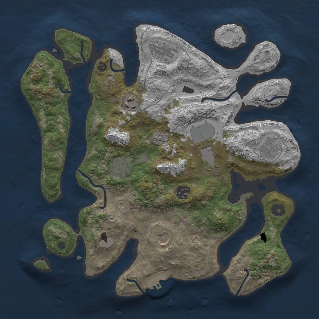 Rust Map: Procedural Map, Size: 3550, Seed: 940985, 15 Monuments