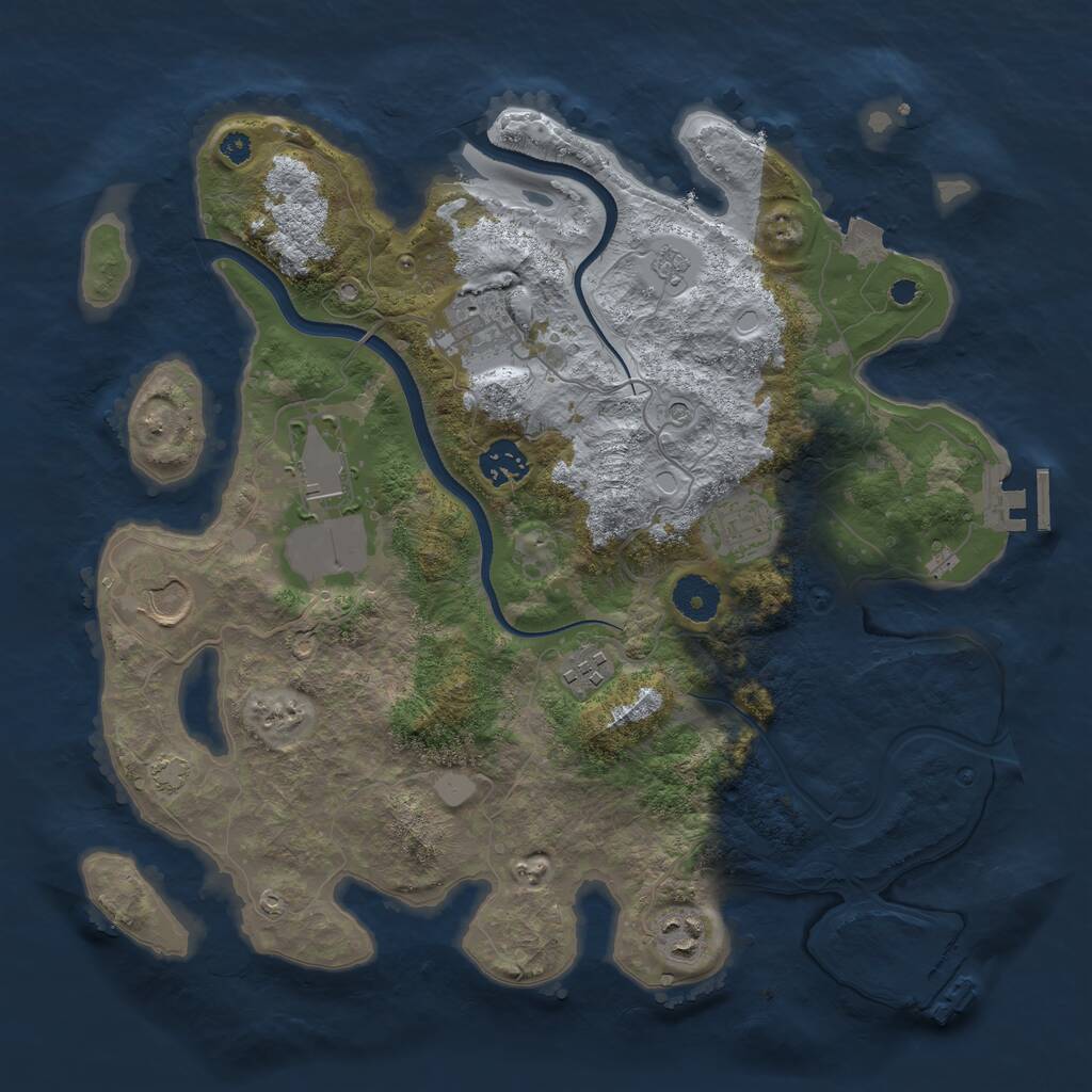 Rust Map: Procedural Map, Size: 3550, Seed: 971451, 13 Monuments
