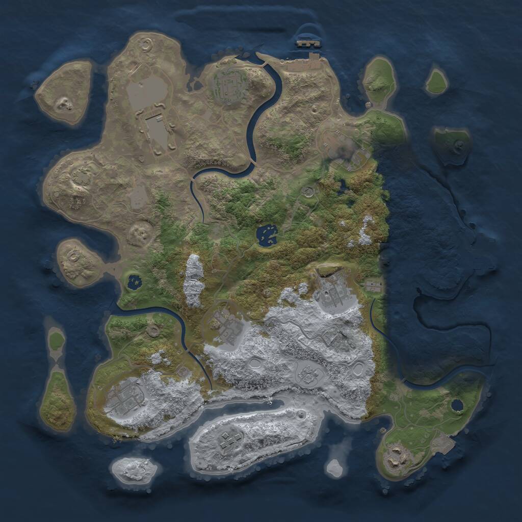 Rust Map: Procedural Map, Size: 3500, Seed: 1788, 15 Monuments