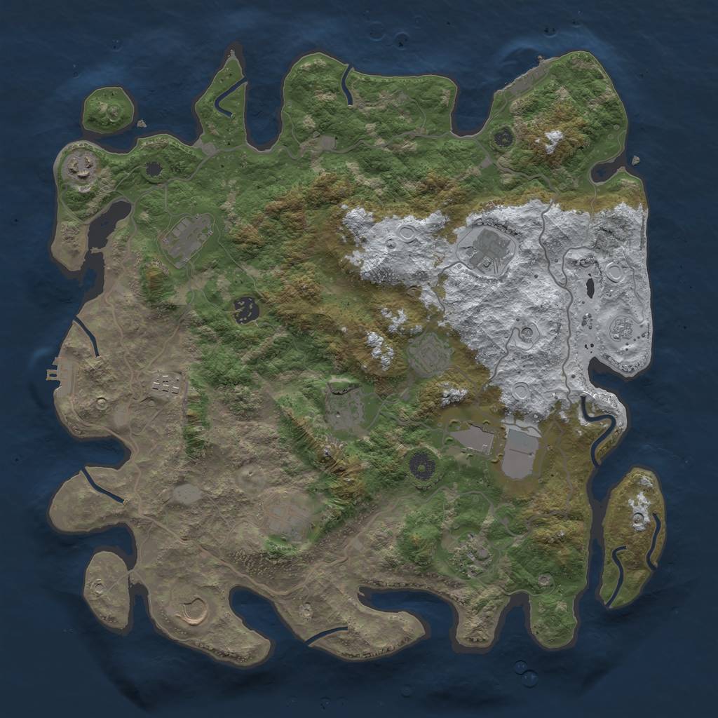 Rust Map: Procedural Map, Size: 4000, Seed: 871795, 20 Monuments
