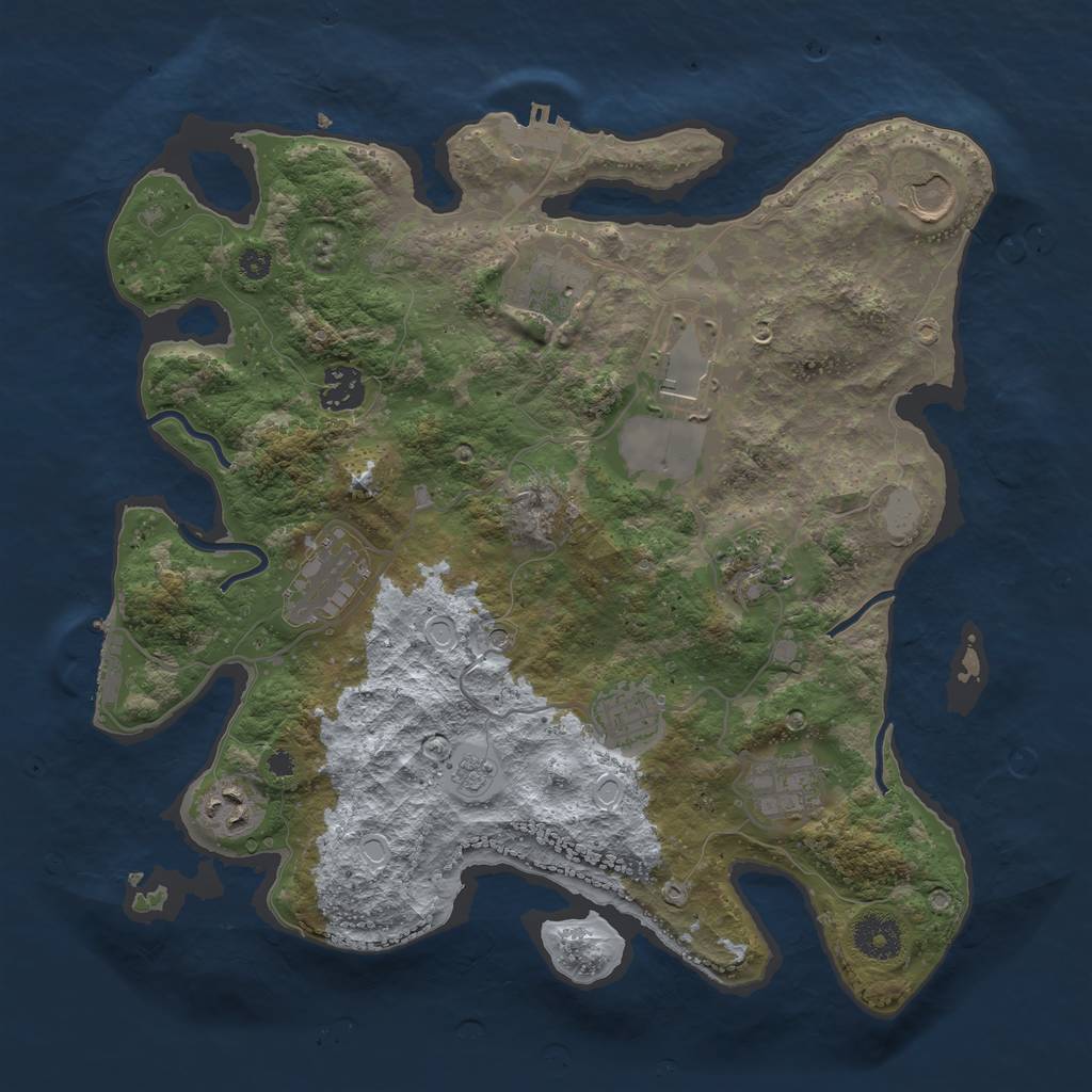 Rust Map: Procedural Map, Size: 3500, Seed: 89072876, 18 Monuments