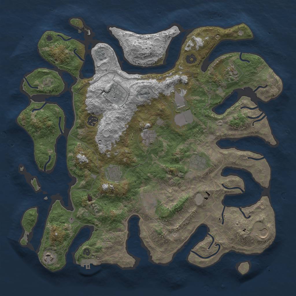Rust Map: Procedural Map, Size: 4200, Seed: 943618, 18 Monuments