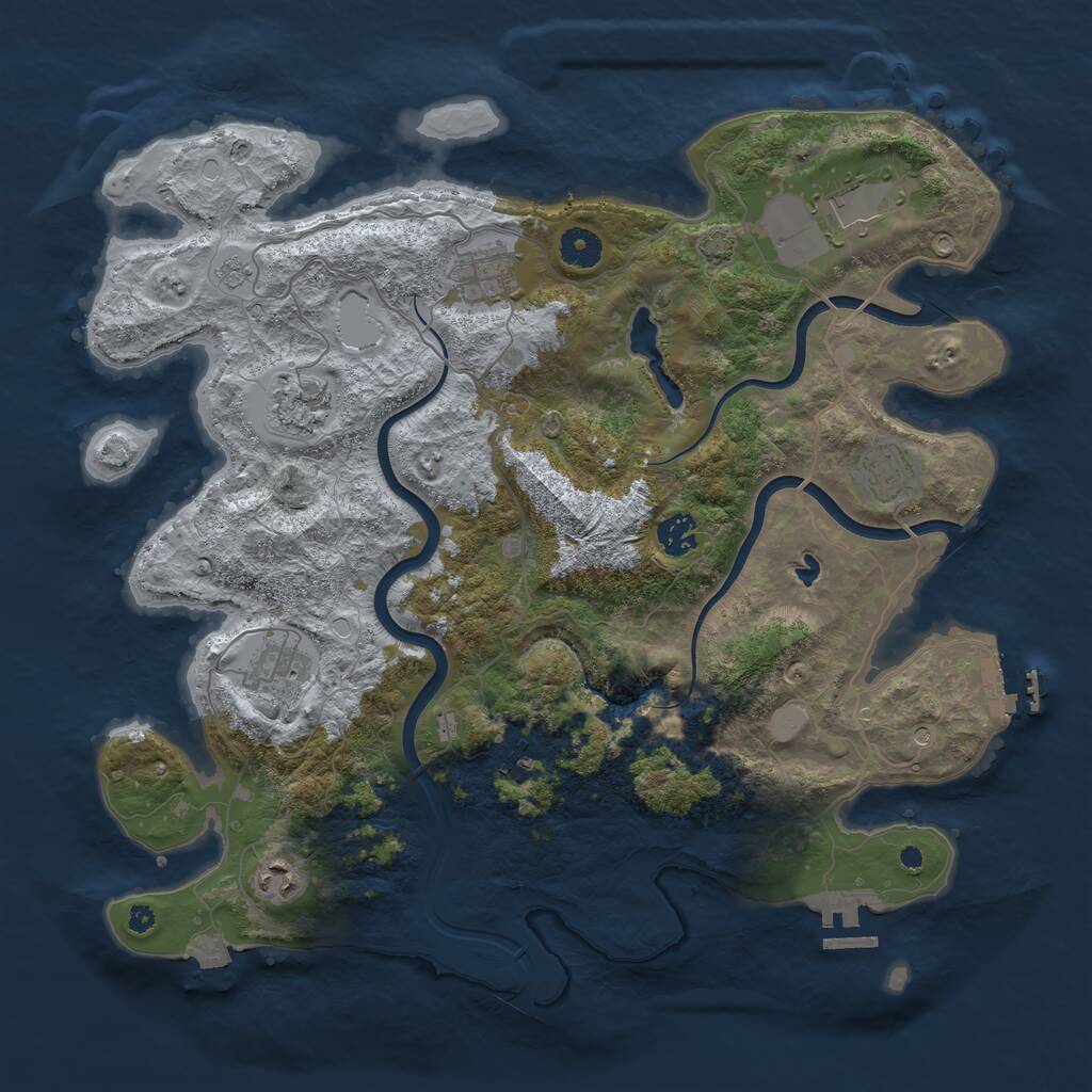 Rust Map: Procedural Map, Size: 4000, Seed: 1472, 14 Monuments