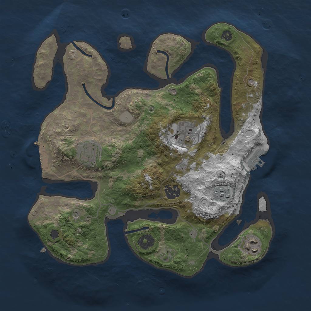 Rust Map: Procedural Map, Size: 3000, Seed: 2435334, 13 Monuments