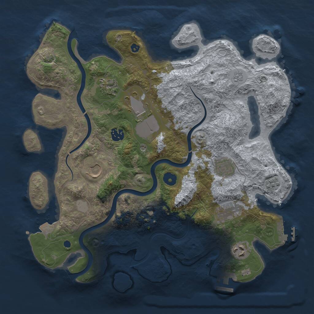 Rust Map: Procedural Map, Size: 3550, Seed: 879767, 14 Monuments