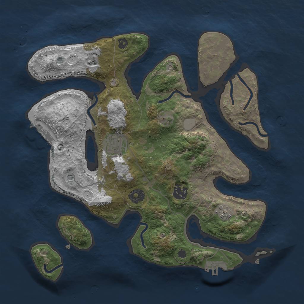 Rust Map: Procedural Map, Size: 3000, Seed: 28116136, 11 Monuments