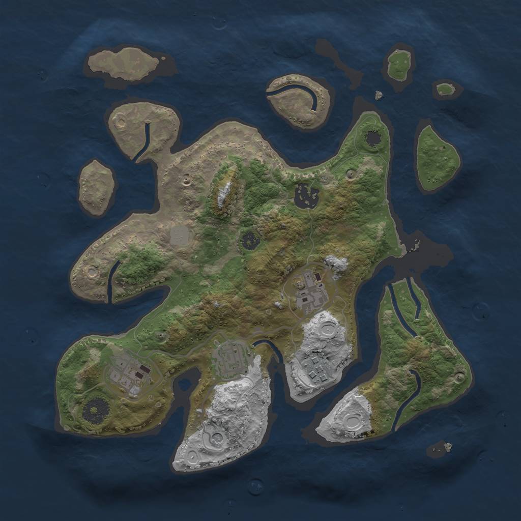 Rust Map: Procedural Map, Size: 3000, Seed: 58928, 11 Monuments