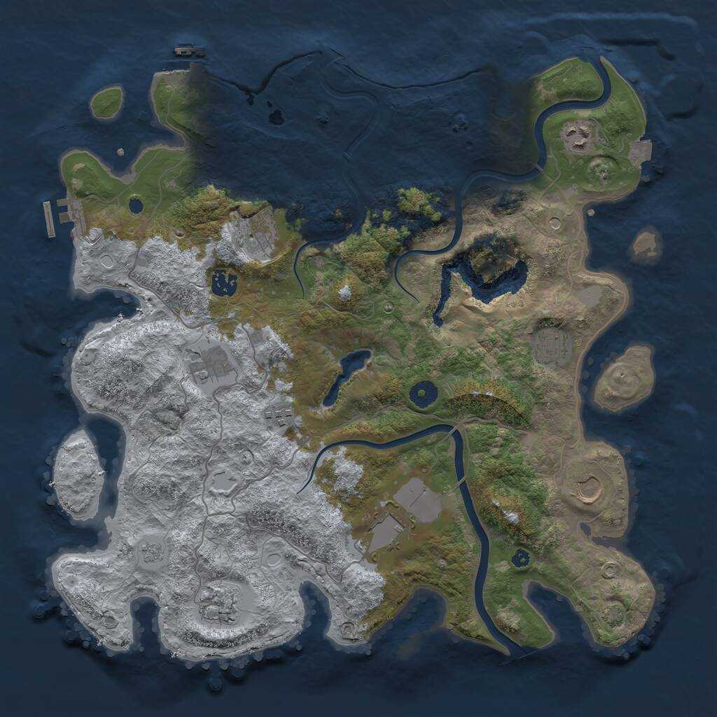 Rust Map: Procedural Map, Size: 4000, Seed: 232670, 15 Monuments