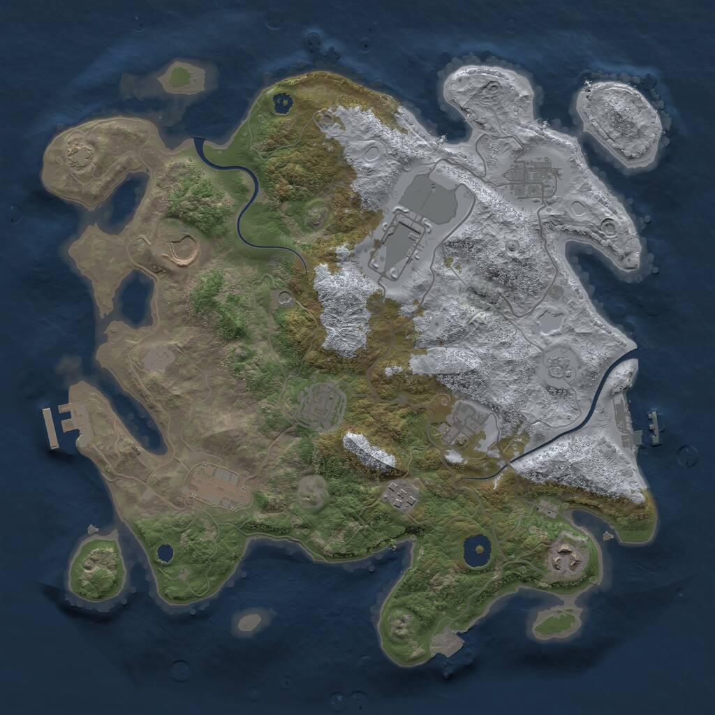 Rust Map: Procedural Map, Size: 3500, Seed: 237547, 14 Monuments