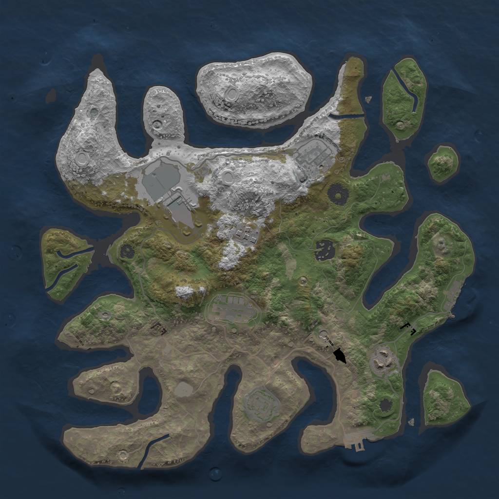 Rust Map: Procedural Map, Size: 3500, Seed: 4847759, 15 Monuments