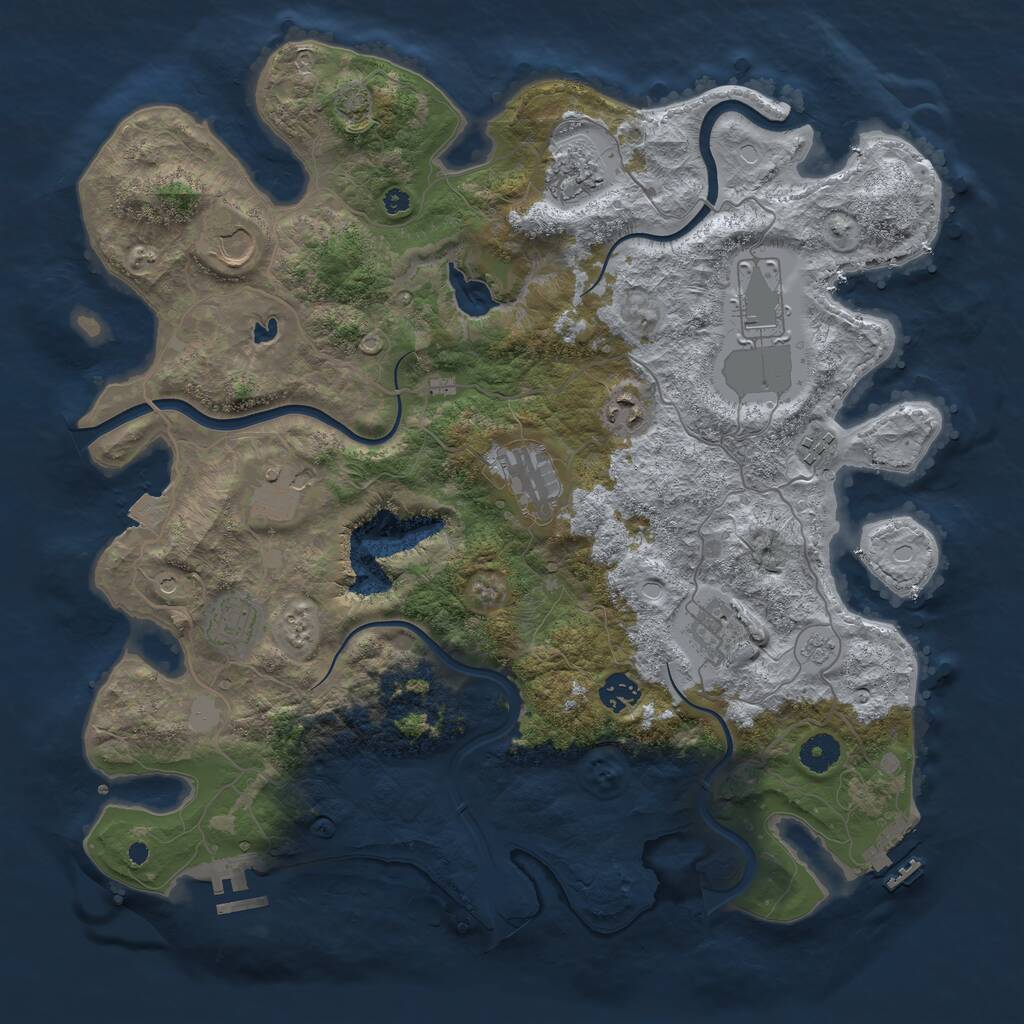 Rust Map: Procedural Map, Size: 4000, Seed: 199617, 16 Monuments