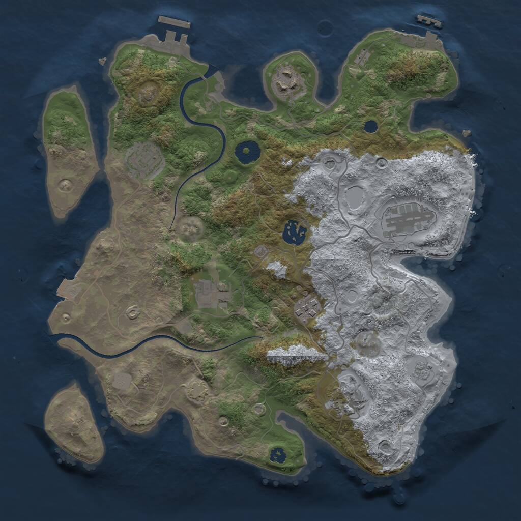 Rust Map: Procedural Map, Size: 3250, Seed: 1580, 13 Monuments