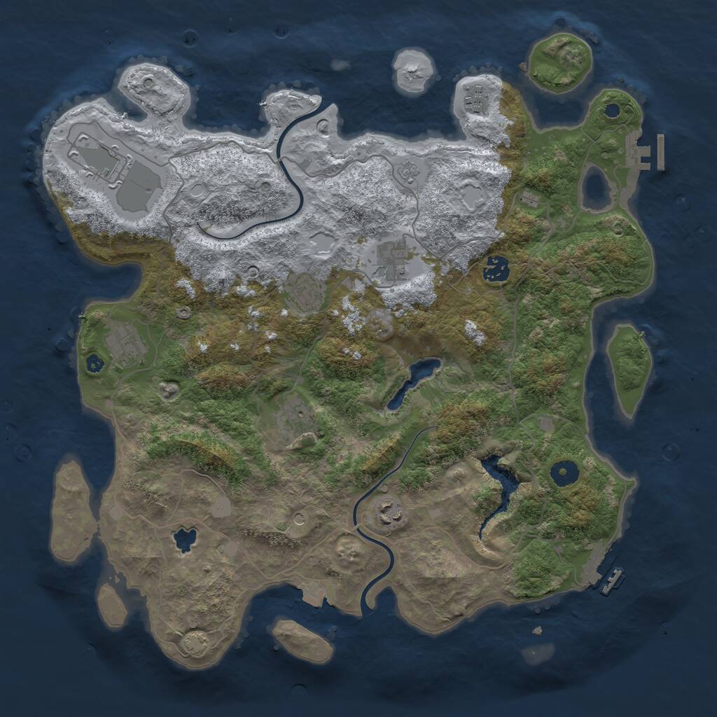 Rust Map: Procedural Map, Size: 4000, Seed: 5665442, 14 Monuments