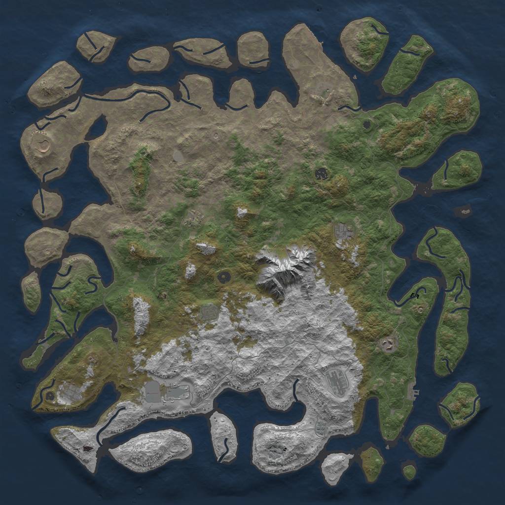 Rust Map: Procedural Map, Size: 6000, Seed: 82400150, 19 Monuments