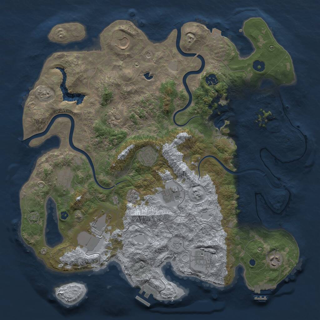 Rust Map: Procedural Map, Size: 4000, Seed: 859612, 16 Monuments