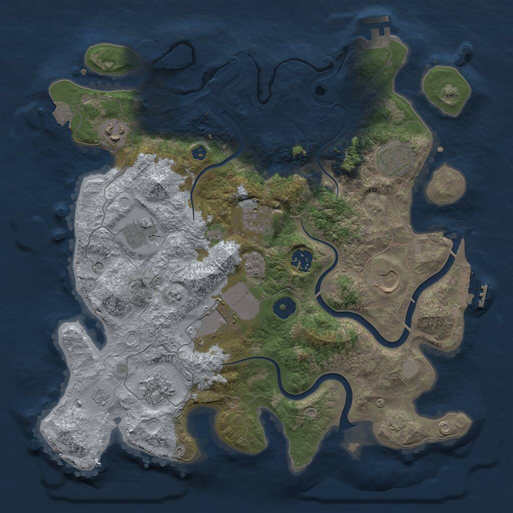 Rust Map: Procedural Map, Size: 3550, Seed: 935760, 15 Monuments