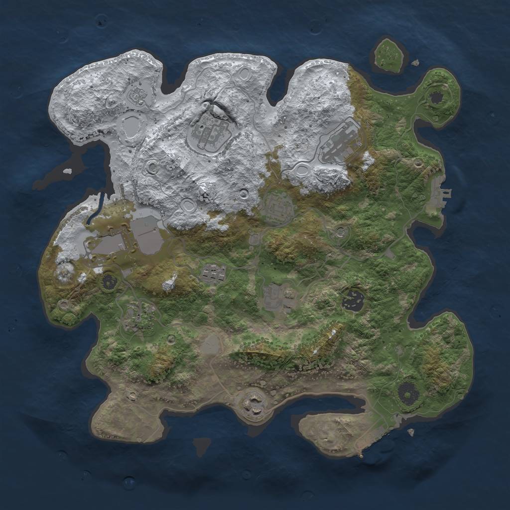 Rust Map: Procedural Map, Size: 3510, Seed: 89178, 18 Monuments
