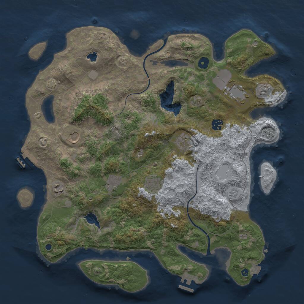 Rust Map: Procedural Map, Size: 4000, Seed: 1818584, 14 Monuments
