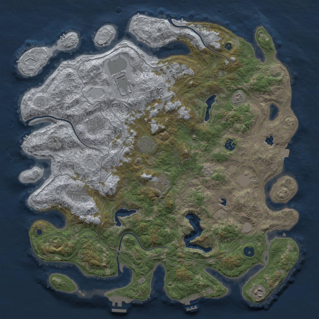 Rust Map: Procedural Map, Size: 4500, Seed: 5706872, 16 Monuments