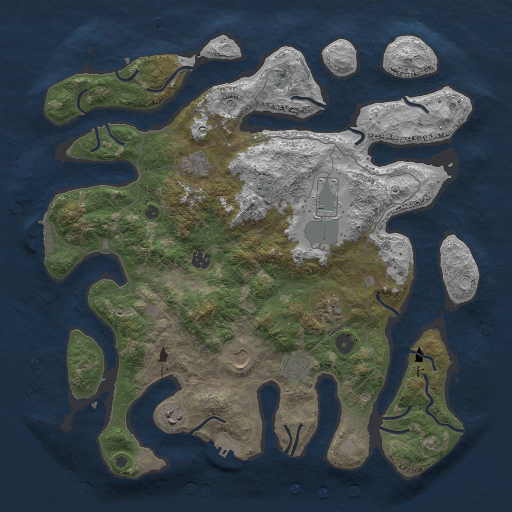 Rust Map: Procedural Map, Size: 4050, Seed: 24, 16 Monuments
