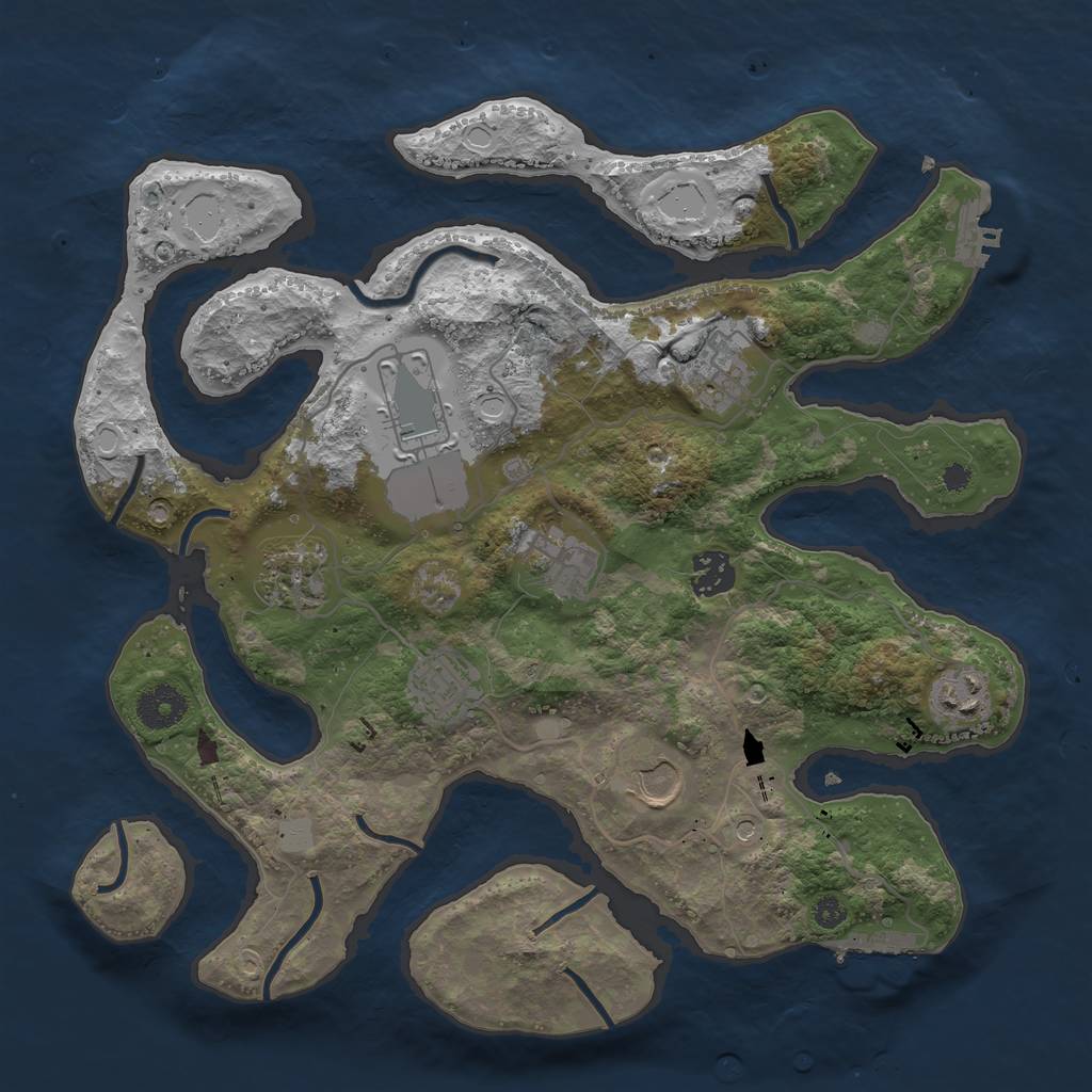 Rust Map: Procedural Map, Size: 3500, Seed: 589357, 16 Monuments