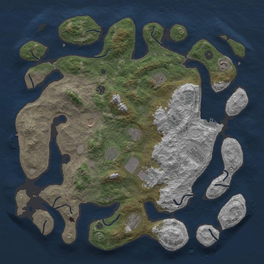 Rust Map: Procedural Map, Size: 4500, Seed: 4485951, 18 Monuments