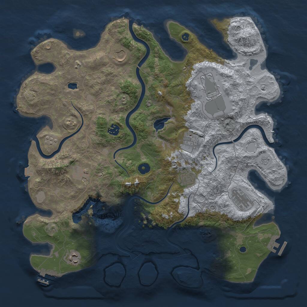 Rust Map: Procedural Map, Size: 4050, Seed: 2006651126, 15 Monuments