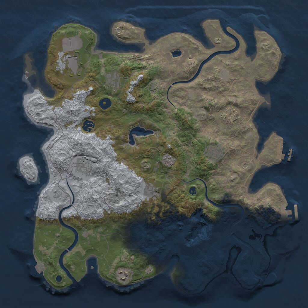 Rust Map: Procedural Map, Size: 4000, Seed: 6749, 15 Monuments