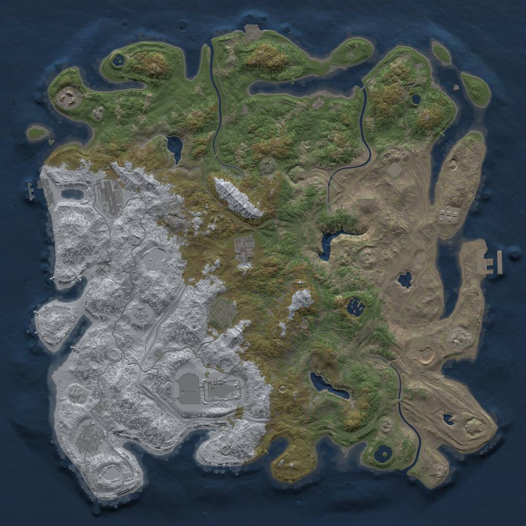 Rust Map: Procedural Map, Size: 4500, Seed: 5780520, 15 Monuments
