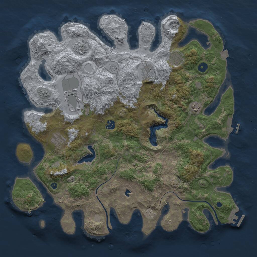 Rust Map: Procedural Map, Size: 4000, Seed: 353048, 14 Monuments