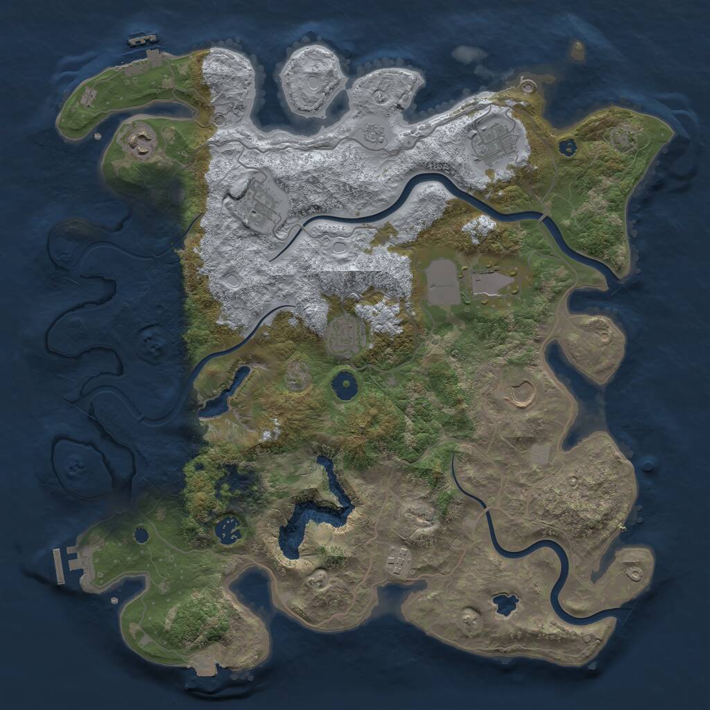 Rust Map: Procedural Map, Size: 4000, Seed: 580613, 14 Monuments