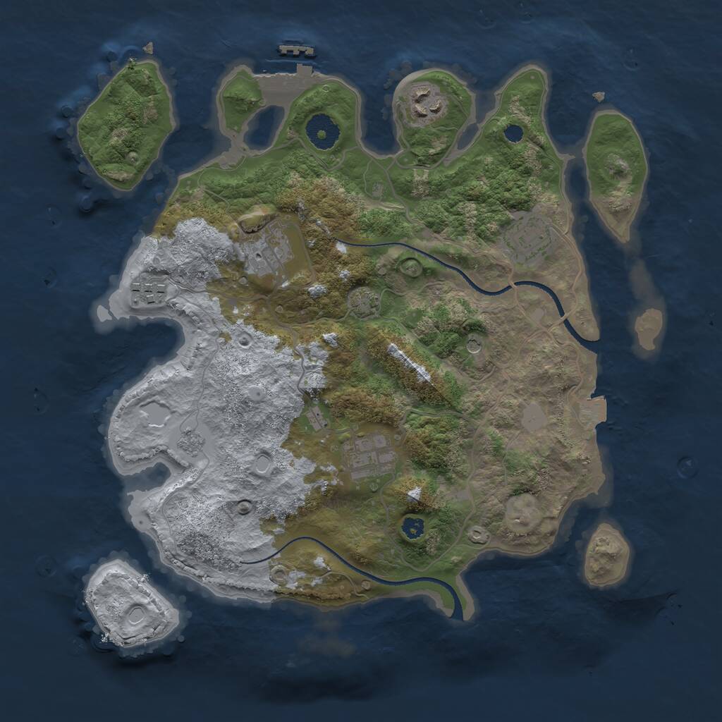 Rust Map: Procedural Map, Size: 3250, Seed: 620235219, 10 Monuments