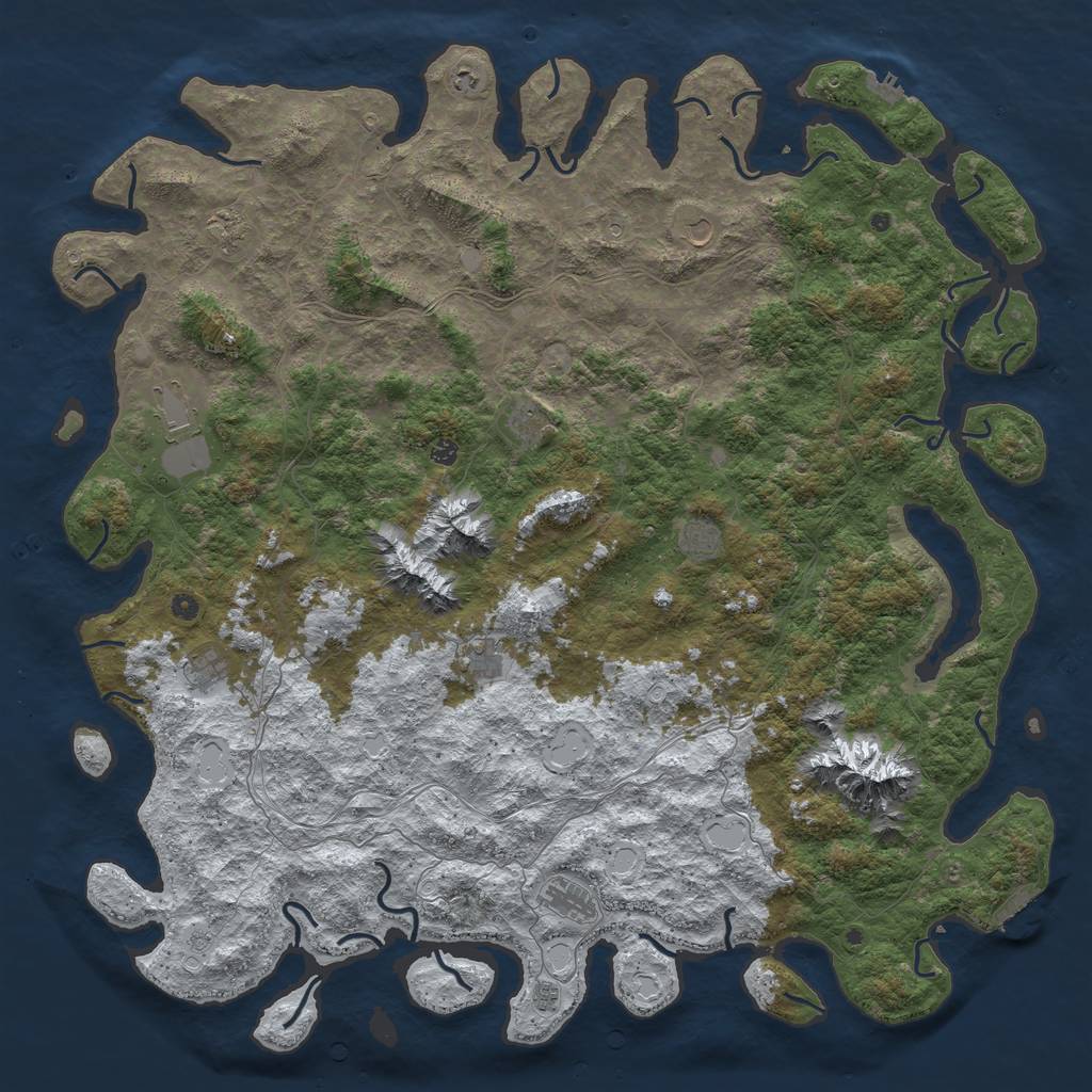 Rust Map: Procedural Map, Size: 6000, Seed: 50985588, 20 Monuments