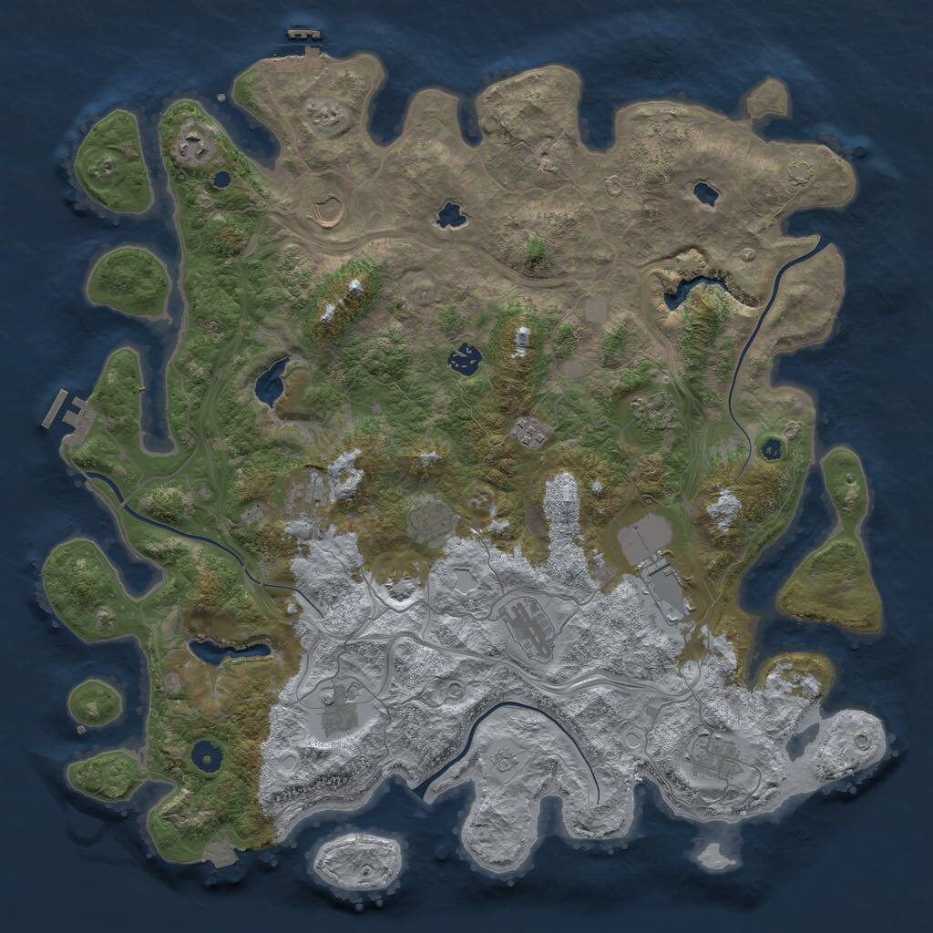 Rust Map: Procedural Map, Size: 4500, Seed: 792308, 17 Monuments