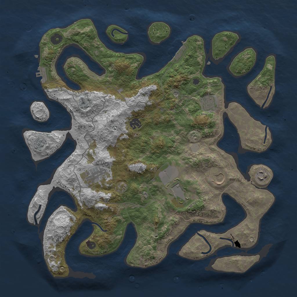 Rust Map: Procedural Map, Size: 4000, Seed: 962772, 15 Monuments